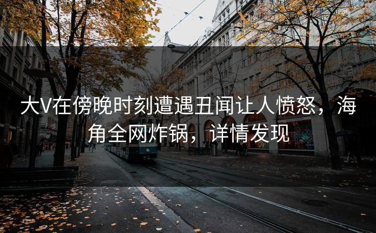大V在傍晚时刻遭遇丑闻让人愤怒，海角全网炸锅，详情发现