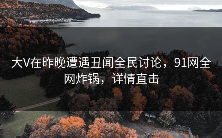 大V在昨晚遭遇丑闻全民讨论，91网全网炸锅，详情直击