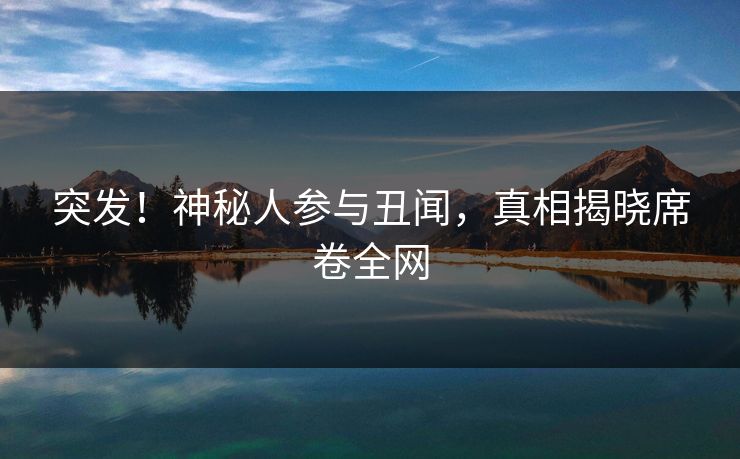 突发！神秘人参与丑闻，真相揭晓席卷全网