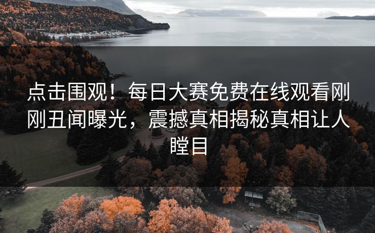 点击围观！每日大赛免费在线观看刚刚丑闻曝光，震撼真相揭秘真相让人瞠目
