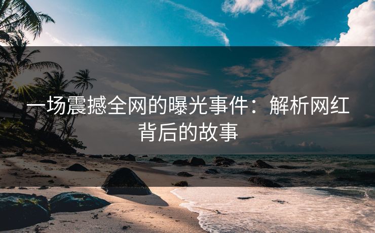 一场震撼全网的曝光事件:解析网红背后的故事