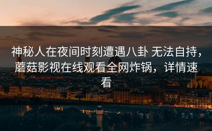 神秘人在夜间时刻遭遇八卦 无法自持，蘑菇影视在线观看全网炸锅，详情速看